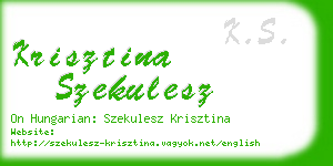 krisztina szekulesz business card